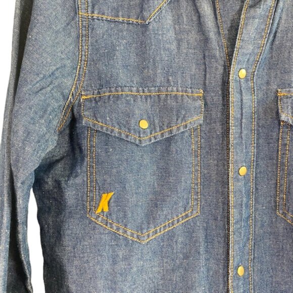 Madewell X Daryl K Blue Denim Long Sleeve Collared Button Down Shirt Women Sz S - Picture 5 of 9